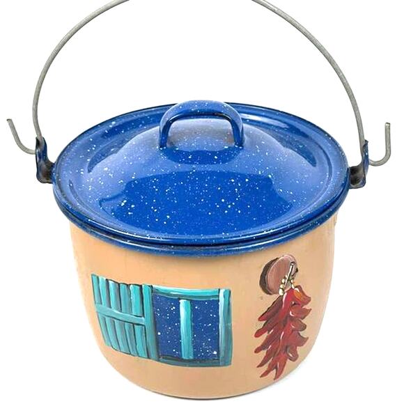 Country Charm Hand Painted Decorative Tin Cook Set and Small Mugs; New Mexico - Picture 4 of 6